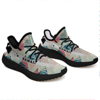 Hawaiian Sneakers YZ Tropical Leaf Triangle Pattern Black - Polynesian Pride
