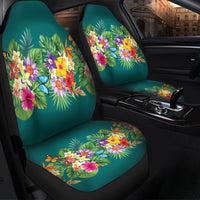 Hawaiian Tropical Strelitzia Plumeria Orchids Hibiscus Polynesian Car Seat Covers - AH - Polynesian Pride