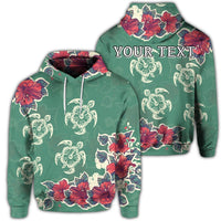 Custom Hawaiian Turtle and Colorful Hibiscus Polynesian Hoodie Unisex Art - Polynesian Pride