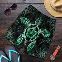 Hawaiian Turtle And Hibiscus Polynesian Men's Shorts Green - AH Art - Polynesian Pride