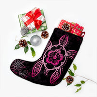 Hawaiian Turtle And Hibiscus Polynesian Christmas Stocking Pink - AH - Polynesian Pride