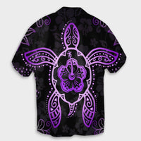 Hawaiian Turtle And Hibiscus Polynesian Hawaiian Shirt Violet - AH - Polynesian Pride
