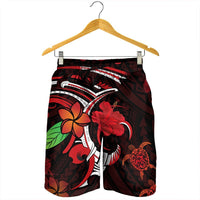 Hawaiian Turtle Hibiscus And Plumeria Flower Polynesian Men's Shorts - AH - Polynesian Pride