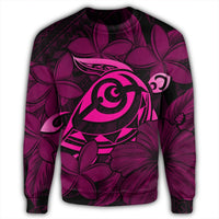 Hawaiian Turtle Hibiscus Plumeria Kanaka Polynesian Sweatshirt Pink - Soft Style - AH - Polynesian Pride