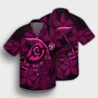 Hawaiian Turtle Hibiscus Plumeria Kanaka Polynesian Hawaiian Shirt Pink - Soft Style - AH - Polynesian Pride