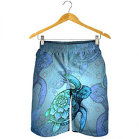 Hawaiian Turtle In The Sea Bubble Polynesian Men's Shorts - AH - Polynesian Pride