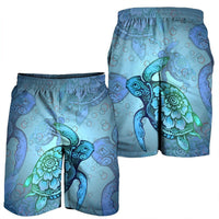 Hawaiian Turtle In The Sea Bubble Polynesian Men's Shorts - AH - Polynesian Pride