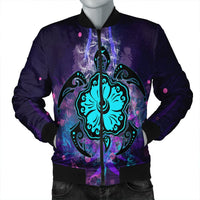 Hawaiian Turtle Mystery Polynesian Bomber Jacket - AH Black Unisex - Polynesian Pride