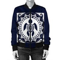 Hawaiian Turtle Pattern Bomber Jacket - AH - Polynesian Pride