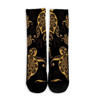 Hawaiian Turtle Pattern Golden Crew Socks - AH - Polynesian Pride