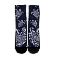 Hawaiian Turtle Pattern Wonderfull Crew Socks - AH - Polynesian Pride