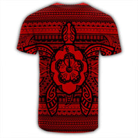 Hawaiian Turtle Polynesian Tribal T Shirt Red AH - Polynesian Pride