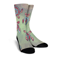 Hawaiian Turtle Polynesian Crew Socks - AH - Polynesian Pride