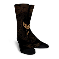 Hawaiian Two Turtle Polynesian Crew Socks Gold AH - Polynesian Pride