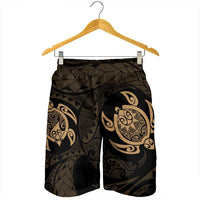 Hawaiian Two Turtle Polynesian Men's Shorts Gold AH - Polynesian Pride