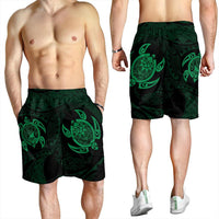 Hawaiian Two Turtle Polynesian Men's Shorts Green AH - Polynesian Pride