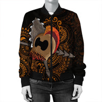 Hawaiian Warrior Helmet Kanaka Polynesian Bomber Jacket - AH - Polynesian Pride
