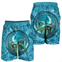 Hawaiian Whirlpool Turtle Polynesian Men's Shorts - AH - Polynesian Pride
