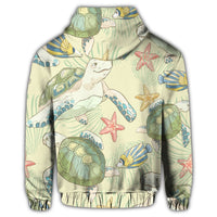 Hawaiian World Animals In Sea Zip Hoodie - Polynesian Pride