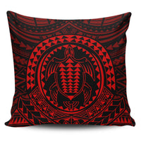Hawaiian Kakau Honu Arc Red Polynesian Pillow Covers One Size Zippered Pillow Case 18"x18"(Twin Sides) Red - Polynesian Pride