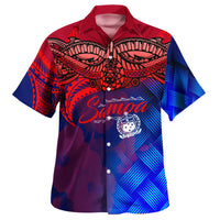 Samoa Polynesian Hawaiian Shirt - Samoa Coat Of Arms With Lauhala Tribal Pattern - Polynesian Pride