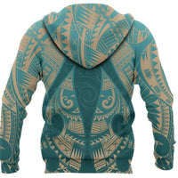 New Zealand Maori Zip Hoodie, Hei Matau Tattoo Full Zip Hoodie - Polynesian Pride
