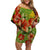 PNG Off Shoulder Short Dress Tapa Mix Hibiscus Ver.02 LT7 Women Green - Polynesian Pride