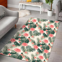 Hibiscus Plumeria Tropical Red Area Rug - AH - Polynesian Pride