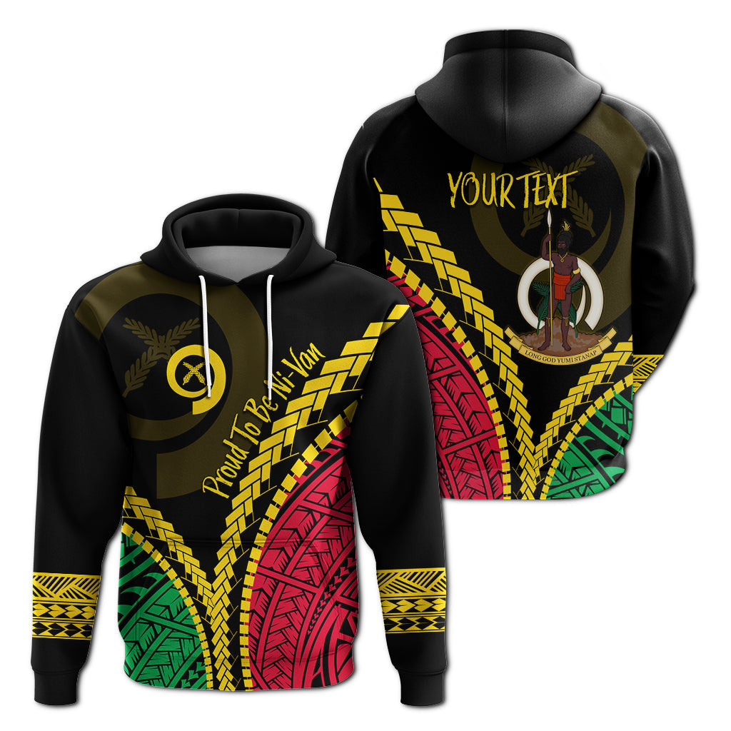 Vanuatu Custom Hoodie Proud Ni Van Special Version LT7 Black - Polynesian Pride