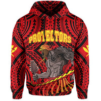 Polynesian Protect Mauna Kea Ikaika Warrior Weapon Hawaii Hoodie Red - Polynesian Pride