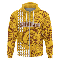 Custom Hawaii Mililani High School Hoodie Tribal Kakau LT9 Zip Hoodie Yellow - Polynesian Pride