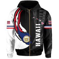 Hawaii Polynesian Coat of Arms Hoodie Zip Ball Style Ver 2.0 - Polynesian Pride