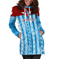 West Papua 60 Years OPM Morning Star with Polynesian Pattern Hoodie Dress LT7 - Polynesian Pride