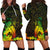 Maori Floral Pattern Hoodie Dress Hummingbird - Reggae Color LT7 - Polynesian Pride