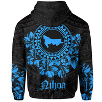 Nihoa Map Hibiscus Polynesian Hoodie Zip Lithe Style - Polynesian Pride