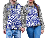 Traditional Polynesian Tribal Tattoo Retro Couple Hoodie Blue LT9 - Polynesian Pride