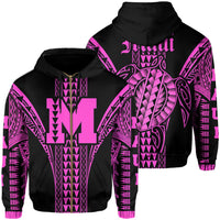 Maui Island Polynesian Hoodie Zip Comely Style Unisex Pink - Polynesian Pride
