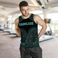 Hawaiian Kanaka Map Polynesian Kahoolawe Men's Tank Top - Turquoise - Brad Style - AH - Polynesian Pride