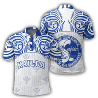 Hawaii Polo Shirt Kanaka Kailua High School Polo Shirt Demodern Style Unisex White - Polynesian Pride