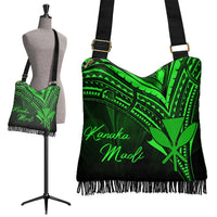 Hawaii Kanaka Maoli Boho Handbag - Green Color Cross Style - Polynesian Pride