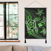 Kanaka Map Hibiscus Plumeria Turtle Art Green Polynesian Hanging Poster - AH - Polynesian Pride