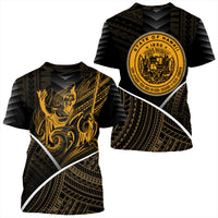 Hawaiian Kings Hawaii Coat of Arms Polynesian T Shirt Mana Style - Polynesian Pride