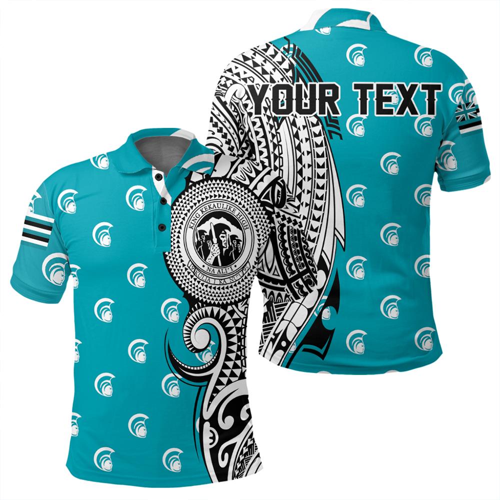 Custom Hawaii Polo Shirt King Kekaulike High Tribal Kakau Polo Shirt Unisex Turquoise - Polynesian Pride