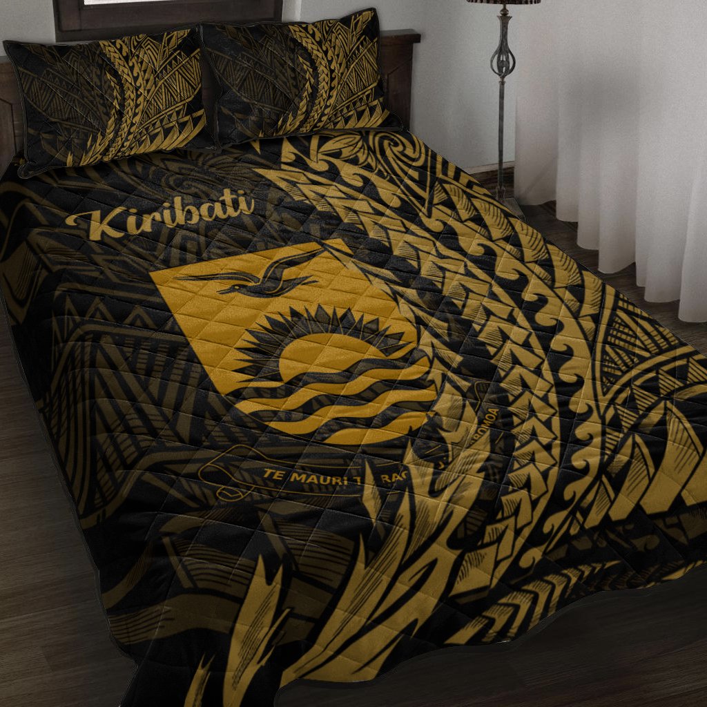 Kiribati Quilt Bed Set - Wings Style Black - Polynesian Pride