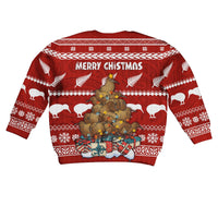 New Zealand Knitted Sweatshirt KID Mere Kirihimete - Kiwi Xmas Tree LT7 - Polynesian Pride