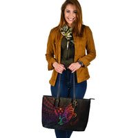 Kosrae State Leather Tote - Butterfly Polynesian Style - Polynesian Pride