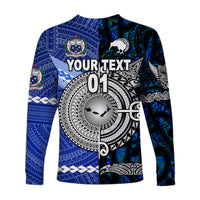 (Custom Personalised) Samoa And New Zealand Long Sleeve Shirt Together - Blue LT8 - Polynesian Pride