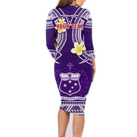 (Custom Personalised) Samoa Long Sleeves Dress Samoan Plumeria Flowers Mix Polynesian Pattern Ver.04 LT14 - Polynesian Pride