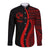 Tonga Hawaii Long Sleeve Button Shirt - Red Polynesian Tentacle Tribal Pattern LT13 Unisex Red - Polynesian Pride