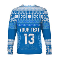 (Custom Text and Number) Bula Fiji Long Sleeve Shirt Tapa Pattern LT13 - Polynesian Pride
